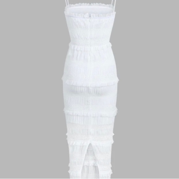 Commense white ruffle midi dress - Picture 2 of 8
